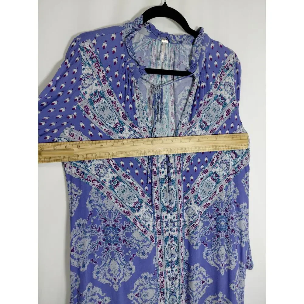 Free People Purple Graphic Lightweight Top Women Size XS
